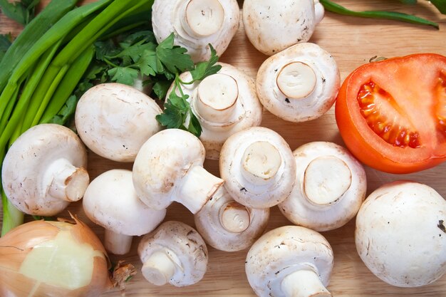 Champignon Pilz mit Tomaten