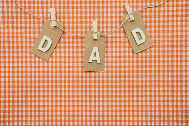 Checkered Hintergrund mit Girlande für Vatertag