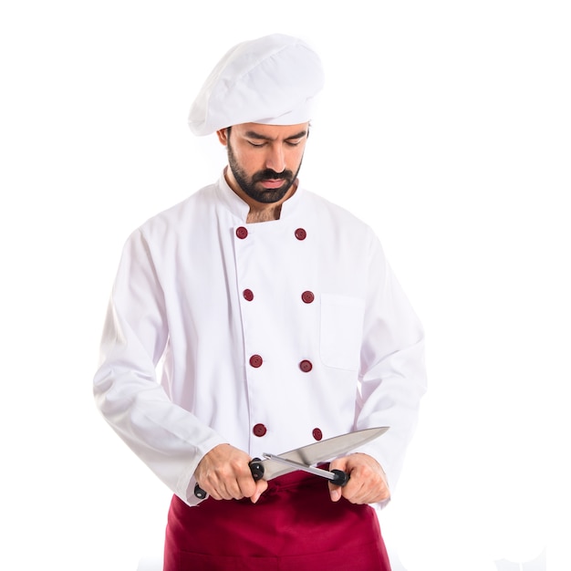 Chef hält Messer