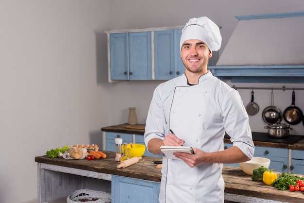 Chefkoch in der Küche Notizen