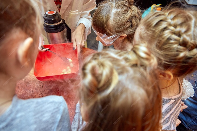Chemieshow für kinder professor führte am geburtstag eines