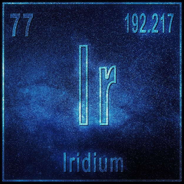 Kostenloses Foto chemisches element iridium, zeichen mit ordnungszahl und atomgewicht, element des periodensystems