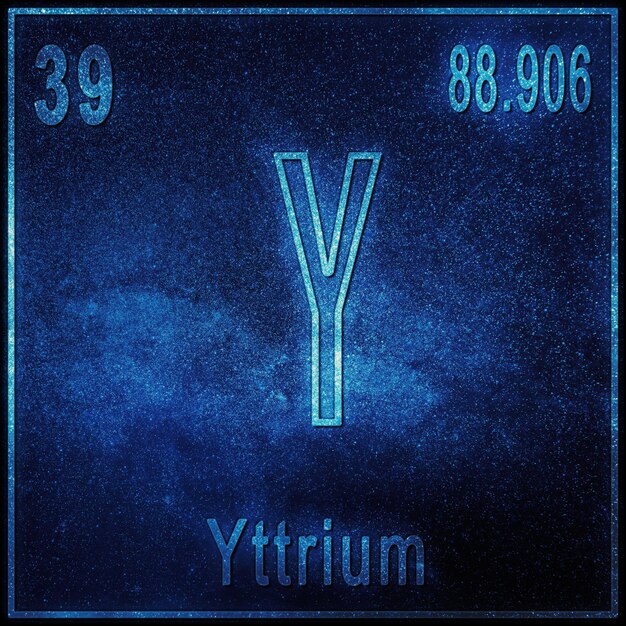 Chemisches Element Yttrium, Zeichen mit Ordnungszahl und Atomgewicht, Element des Periodensystems