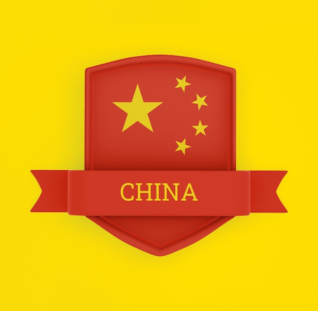 Kostenloses Foto china-flagge mit banner