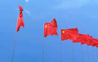 Kostenloses Foto chinesische flagge am blauen himmel