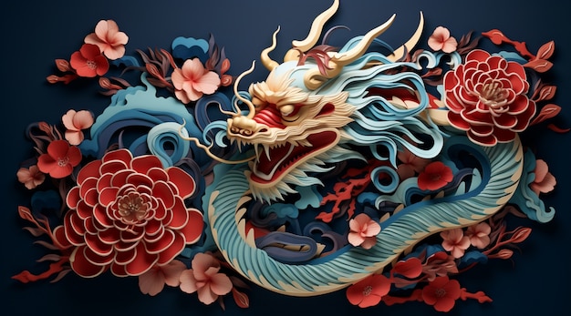 Chinesische Neujahrsfeier mit Drachen