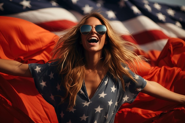 Kostenloses Foto cinematic of happy people celebrating the american independence day holiday