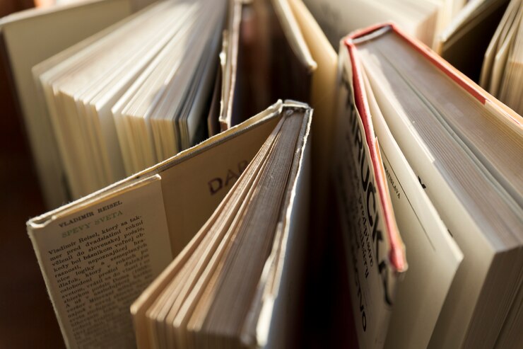 Kostenlose Foto close-up-bücher in hüllen