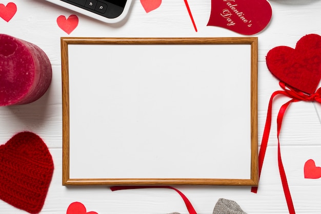 Close-up Frame und Valentinstag Sachen