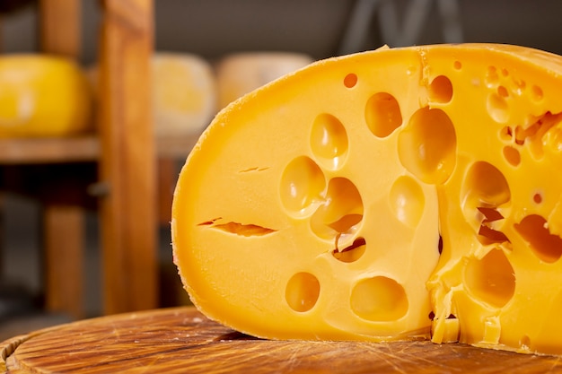 Close-up köstliche Scheibe Käse
