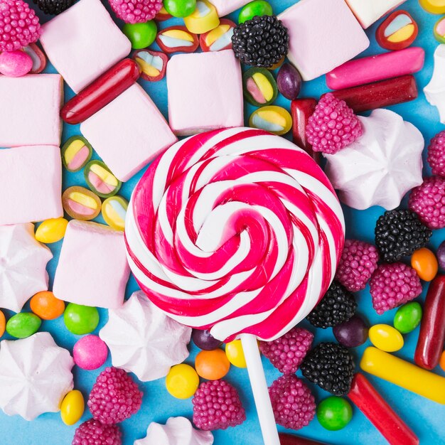 Close-up Lutscher auf Süßigkeiten