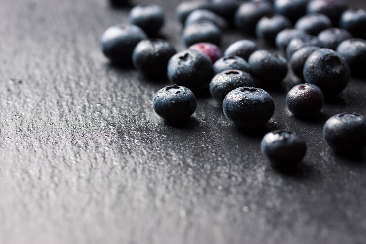 Kostenlose Foto close-up von frischen blaubeeren