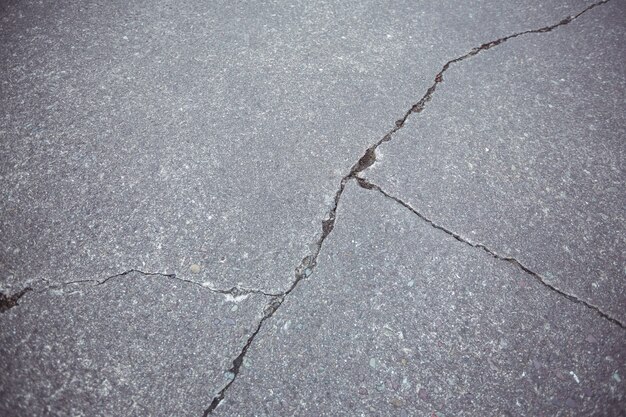 Close-up von geknackt Asphaltstraße Hintergrund