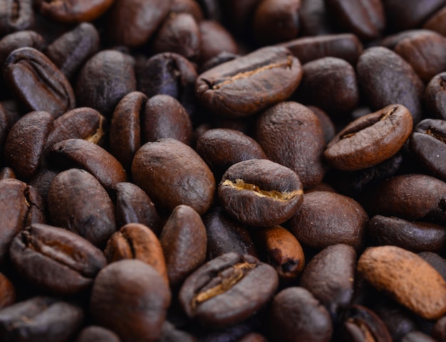 Close-up von gerösteten Kaffeebohnen