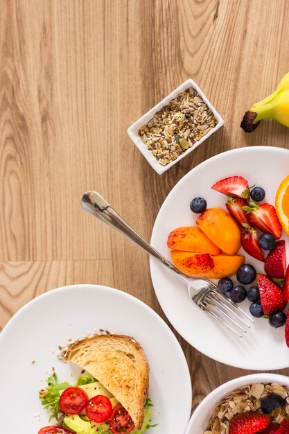 Close-up von gesunden Frühstück Zutaten
