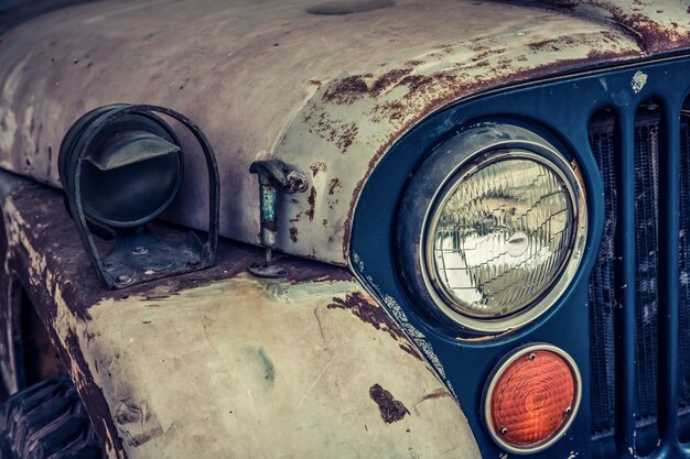 Close-up von Vintage rostigen Auto