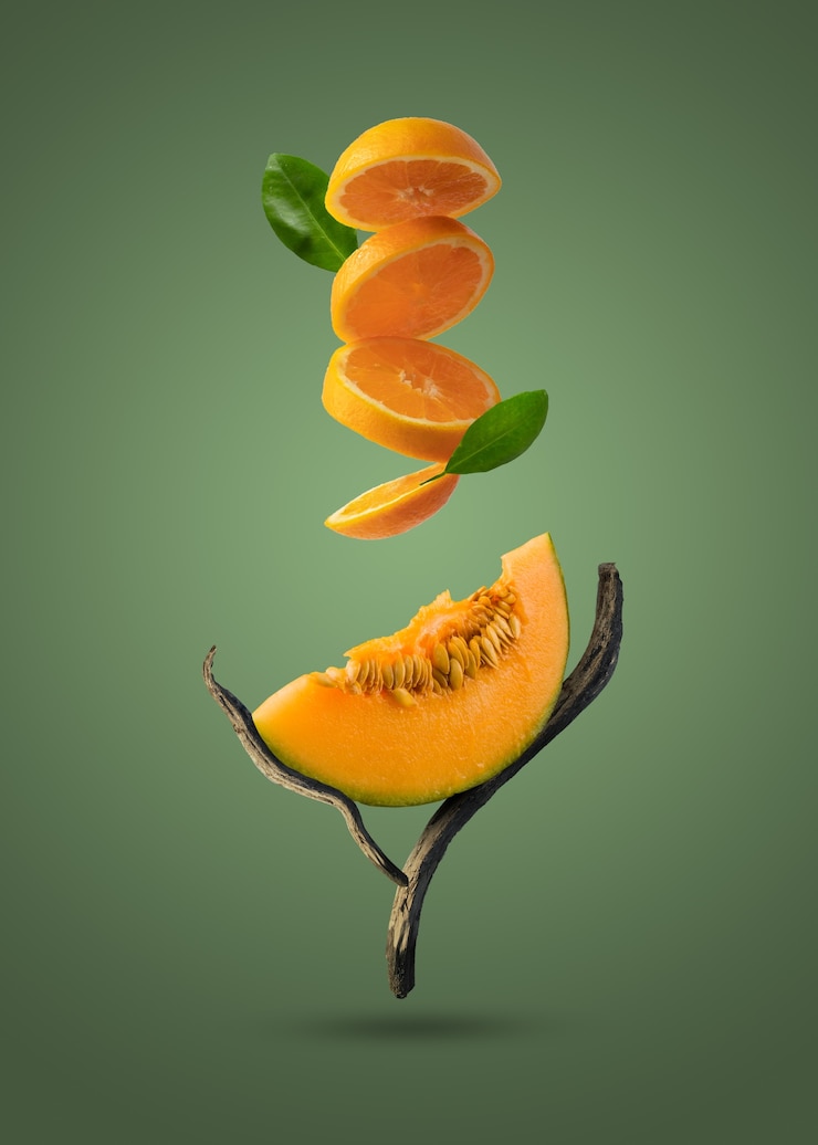 Kostenlose Foto collage aus 3d-obsttexturen