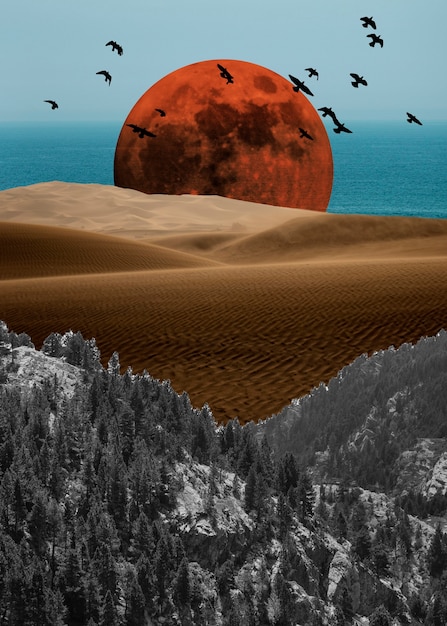 Collage von Landschaftskompositionen