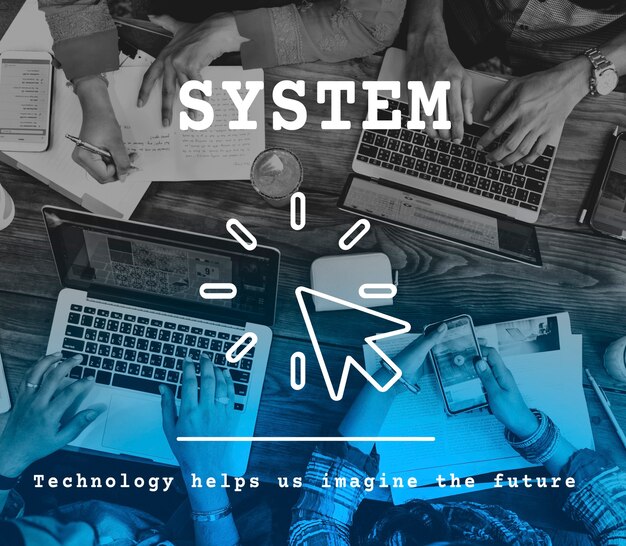 Computer-Netzwerk-System-Technologie-Konzept