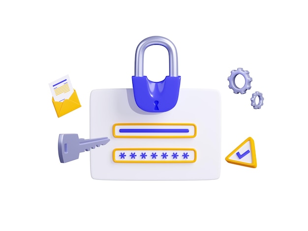 Computersicherheit mit Login und Passwort-Vorhängeschloss