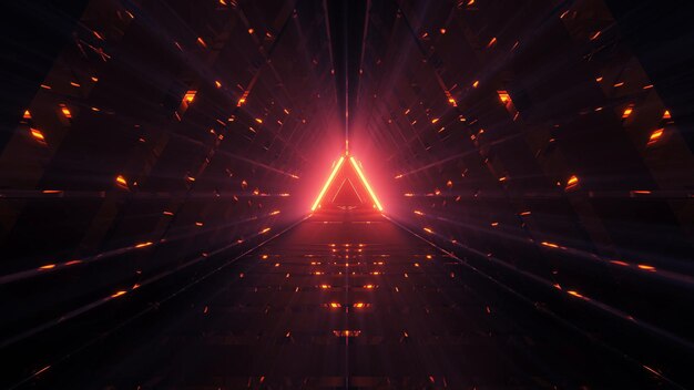 Coole dreieckige Illustration mit futuristischem Sci-Fi-Techno-Lichthintergrund
