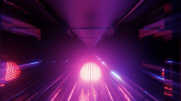 Coole runde futuristische Sci-Fi-Techno-Lichter