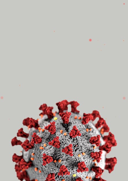 Coronavirus auf grauem Hintergrund