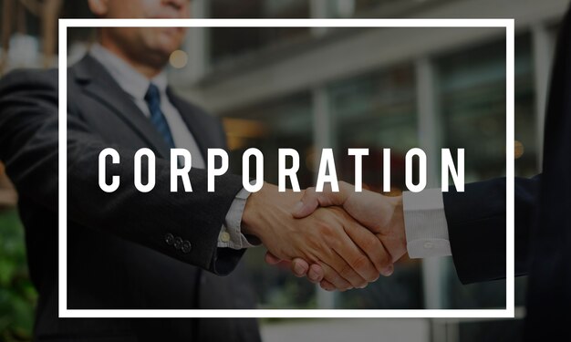 Corporation Cooparation Zusammenarbeit Wort Konzept
