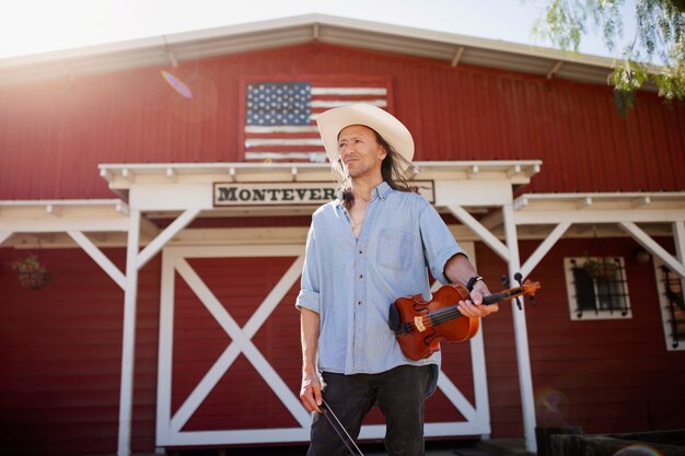 Country-Musik interpretieren Gesang im Freien