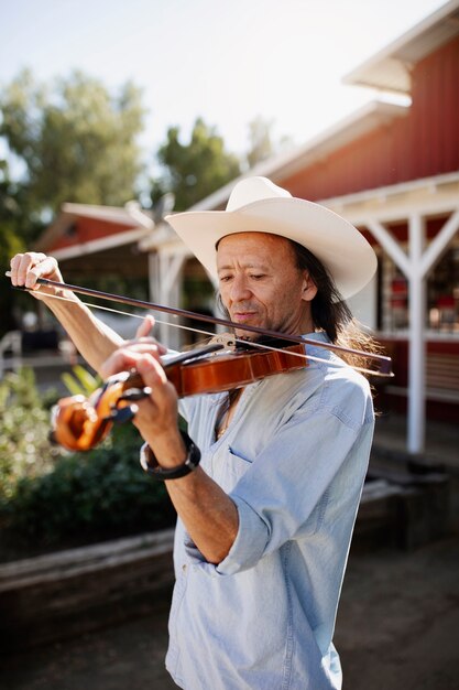 Country-Musik interpretieren Gesang im Freien