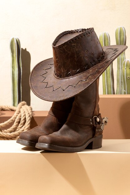 Cowboy-Inspiration mit Hut und Stiefeln