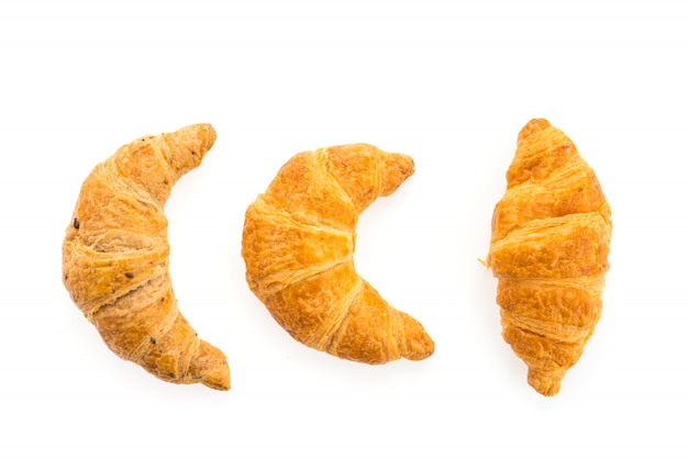 Croissant isoliert auf weißem Hintergrund