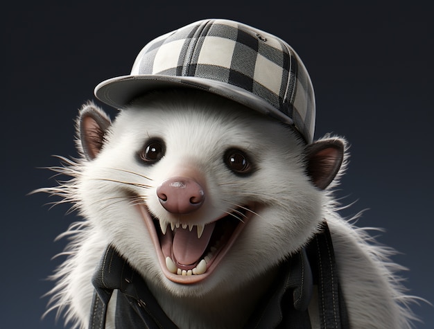 Kostenloses Foto cute opossum im studio