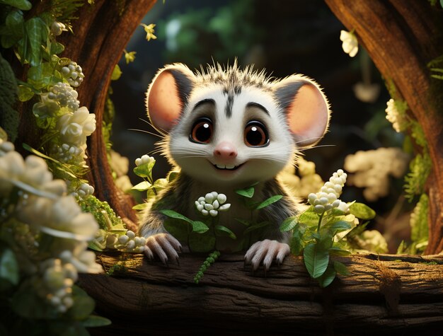 Cute Opossum in der Natur