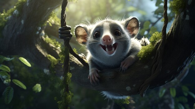 Cute Opossum in der Natur