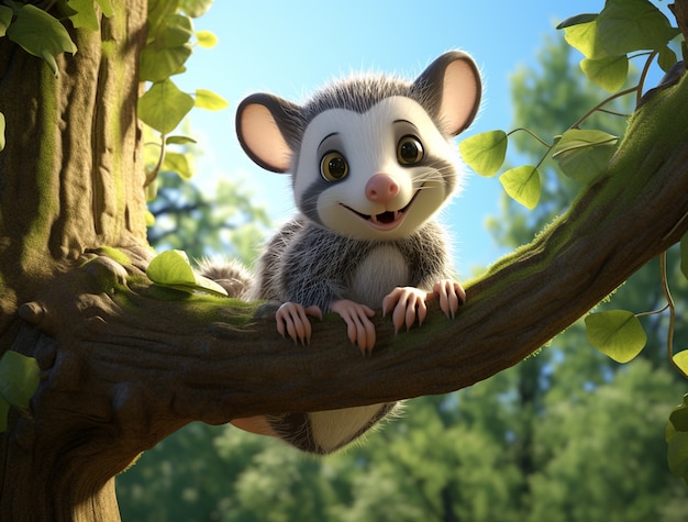 Cute Opossum in der Natur