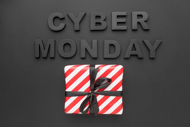 Cyber Montag und Geschenkbox Draufsicht