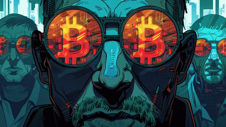 Kostenlose Foto cyberpunk-bitcoin-illustration