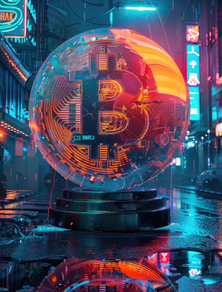 Kostenlose Foto cyberpunk-bitcoin-illustration