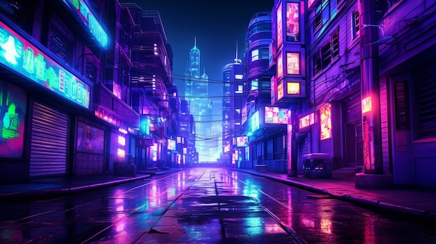 Cyberpunk-Stadtlandschaft