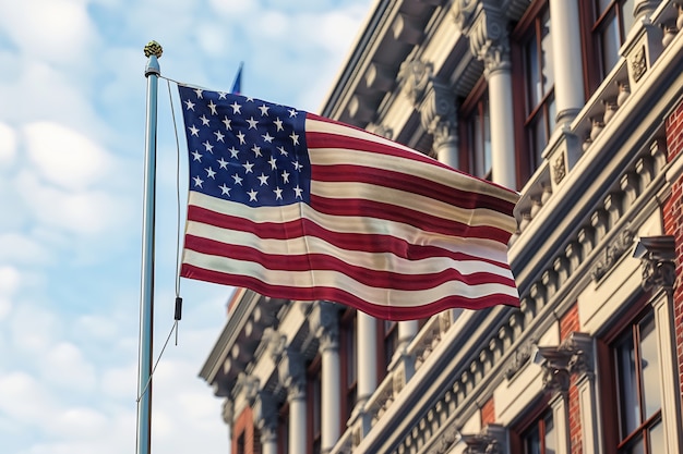 Darstellung der amerikanischen Flagge für uns National Loyalty Day Feier