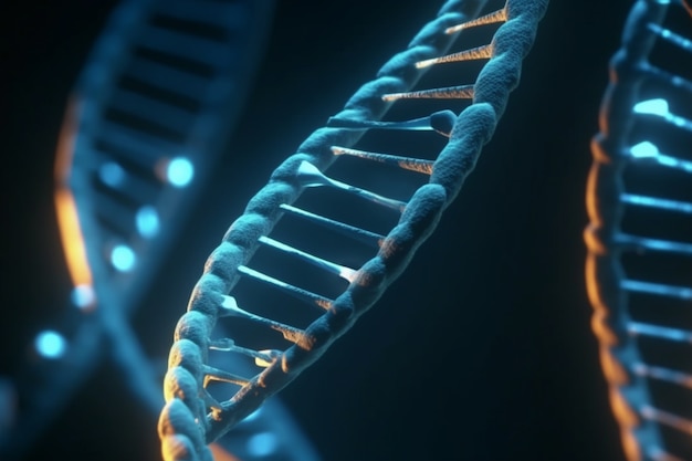 Kostenloses Foto darstellung der menschlichen dna-kette