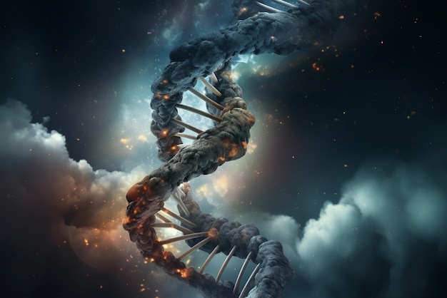 Darstellung der menschlichen DNA-Kette