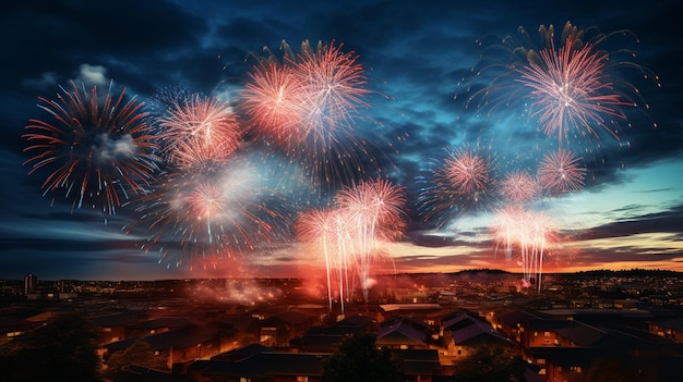Das beeindruckende Feuerwerk erhellt feierlich den Nachthimmel