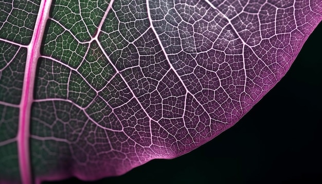 Kostenloses Foto das lebendige blattadermuster zeigt die schönheit des organischen wachstums der natur, das durch ki erzeugt wird