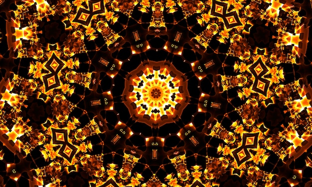 Das warmlicht-kaleidoskop in form geometrischer formen