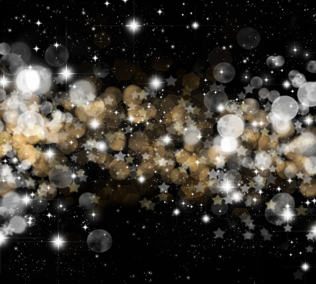 Dekorative Weihnachten Hintergrund der Sterne und Lichter bokhe