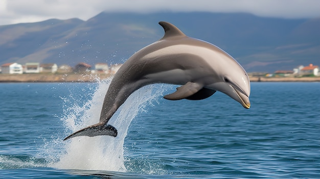 Kostenloses Foto delphin springt aus dem wasser