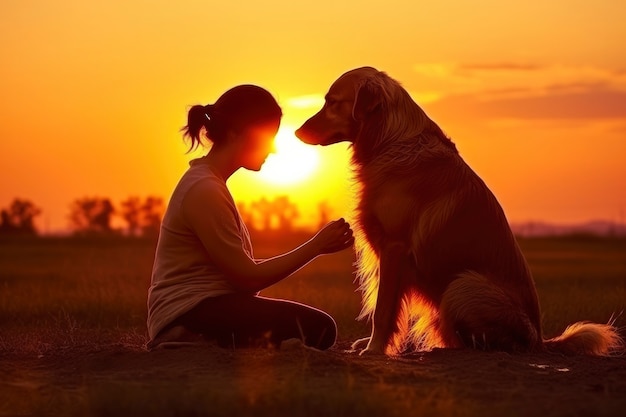 Kostenloses Foto der haustierbesitzer ist zärtlich zu seinem hund