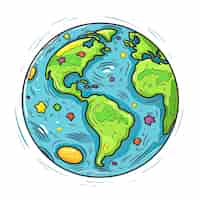 Kostenloses Foto der planet erde im cartoon-stil